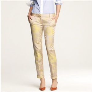 J. Crew Beige and Yellow Capris